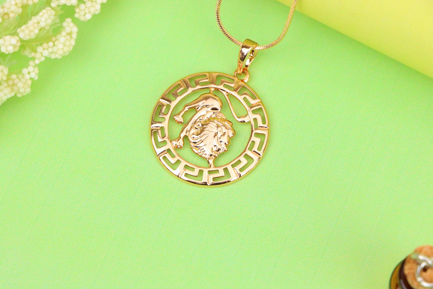 Leo Zodiac Lion Pendant in Rose Gold Finish with Intricate Detailing, XPPT1332 (2132-7)