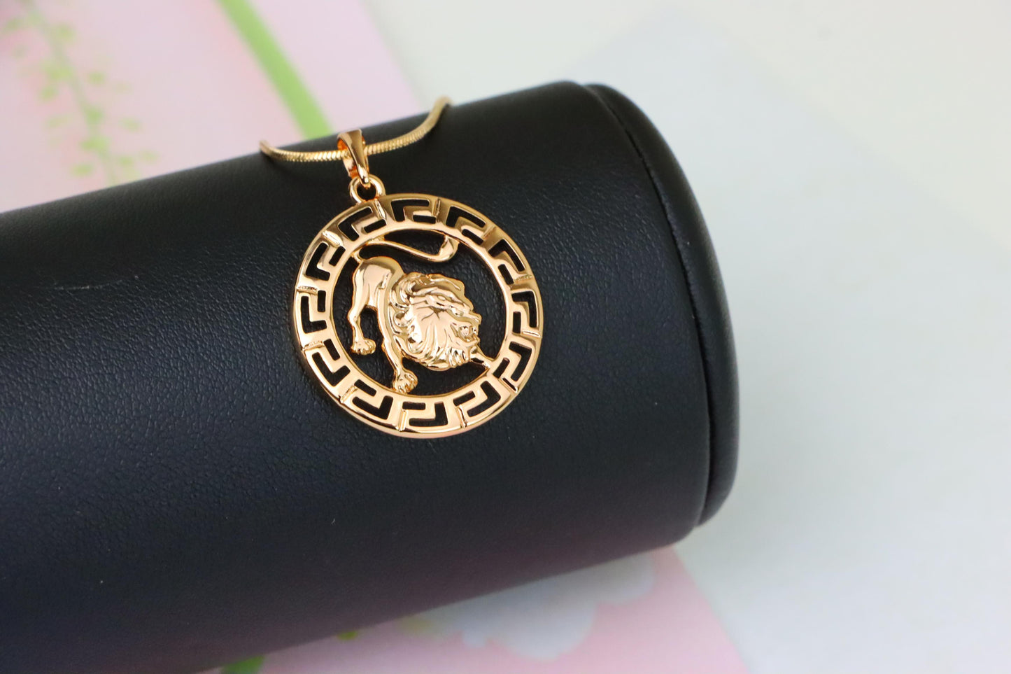 Leo Zodiac Lion Pendant in Rose Gold Finish with Intricate Detailing, XPPT1332 (2132-7)