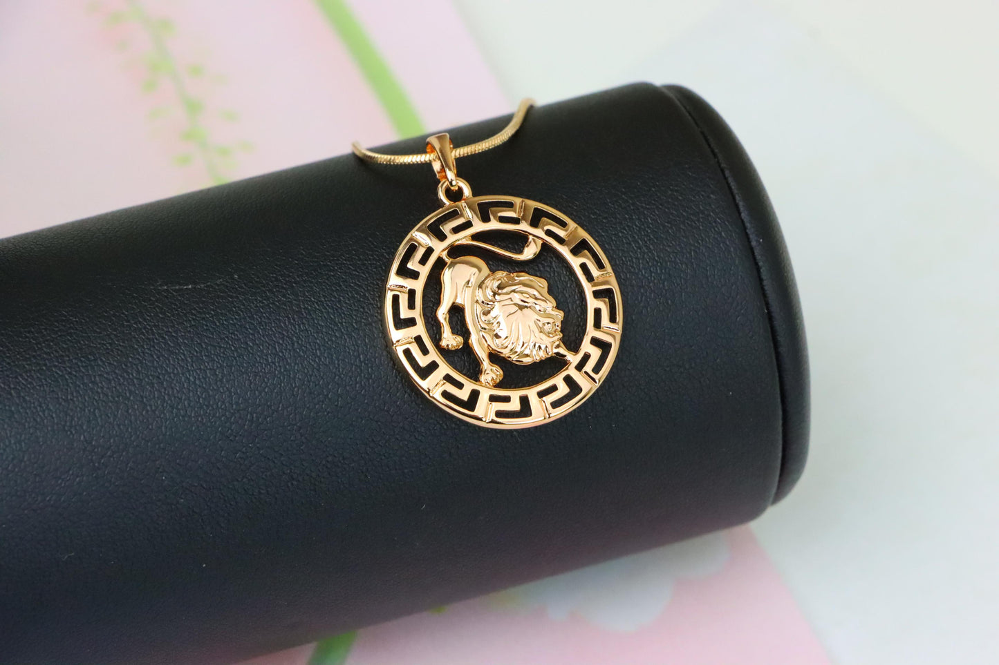 Leo Zodiac Lion Pendant in Rose Gold Finish with Intricate Detailing, XPPT1332 (2132-7)