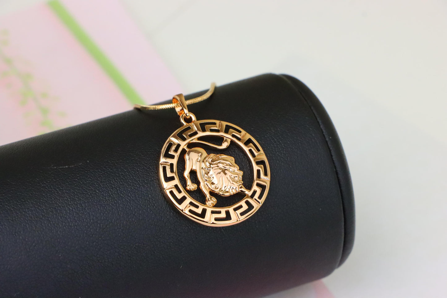 Leo Zodiac Lion Pendant in Rose Gold Finish with Intricate Detailing, XPPT1332 (2132-7)