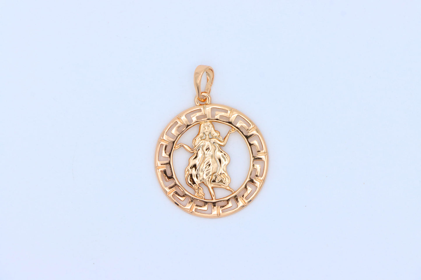 Virgo Zodiac Pendant in Elegant Rose Gold with Fine Brass Craftwork, XPPT1333 (2132-7)