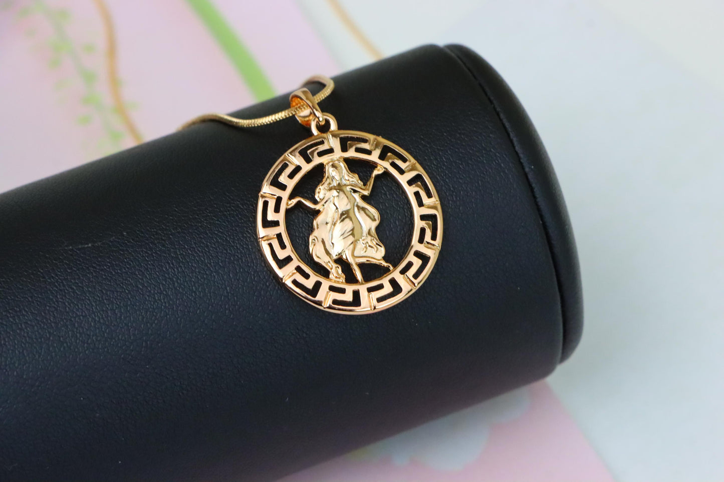 Virgo Zodiac Pendant in Elegant Rose Gold with Fine Brass Craftwork, XPPT1333 (2132-7)