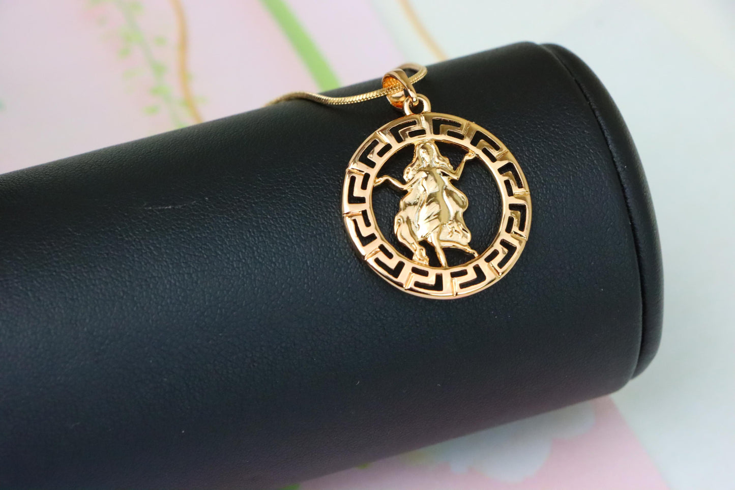 Virgo Zodiac Pendant in Elegant Rose Gold with Fine Brass Craftwork, XPPT1333 (2132-7)