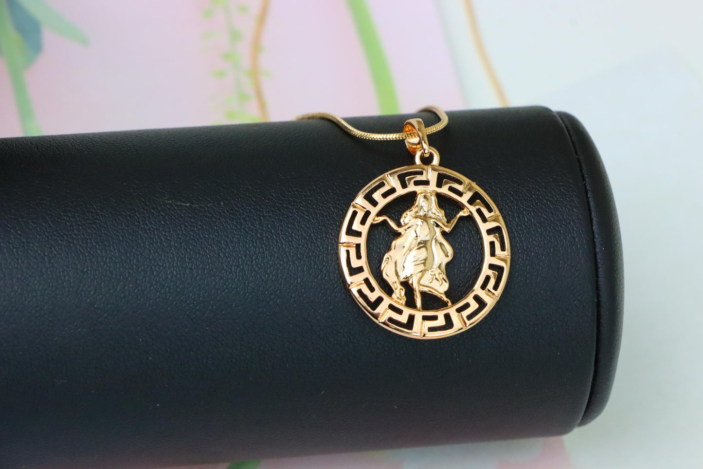Virgo Zodiac Pendant in Elegant Rose Gold with Fine Brass Craftwork, XPPT1333 (2132-7)