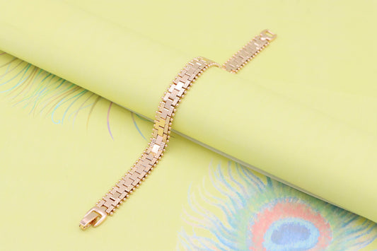 Elegant Rose Gold Bracelet with Textured Link Detailing, XPBL1003 (2101-2)