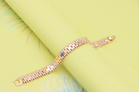 Elegant Rose Gold Bracelet with Beaded Edges and Modern Design, XPBL1004 (2101-3)