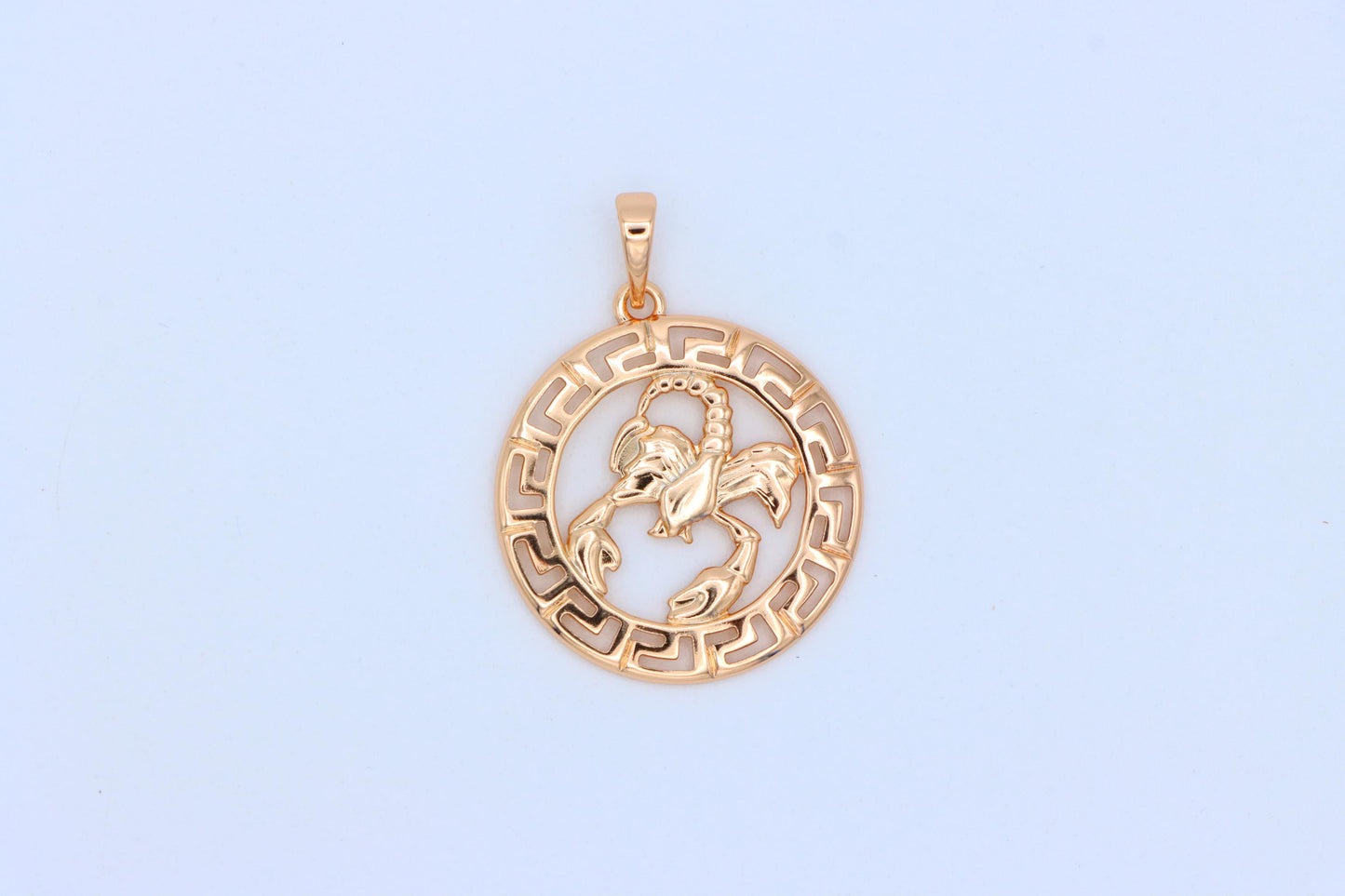 Scorpio Zodiac Rose Gold Pendant in Gold Plated Brass, XPPT1335 (2132-7)
