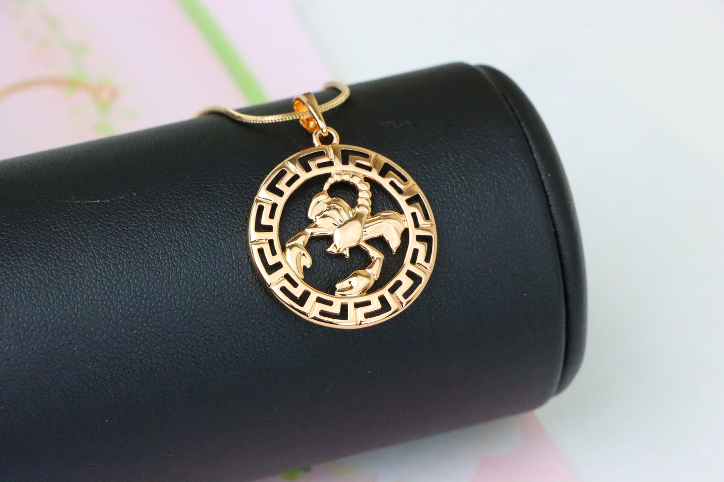 Scorpio Zodiac Rose Gold Pendant in Gold Plated Brass, XPPT1335 (2132-7)