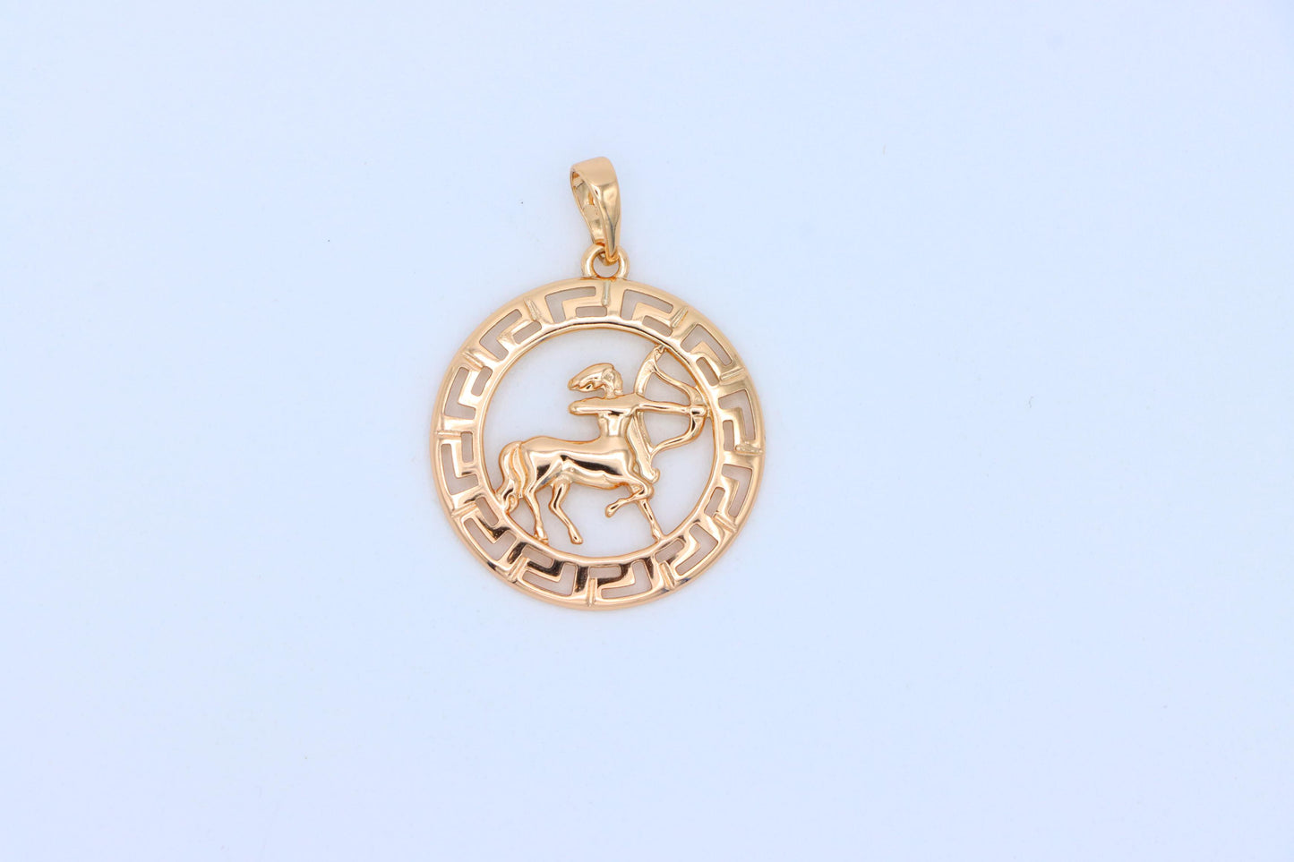Sagittarius Zodiac Rose Gold Pendant in Gold Plated Brass, XPPT1336 (2132-7)