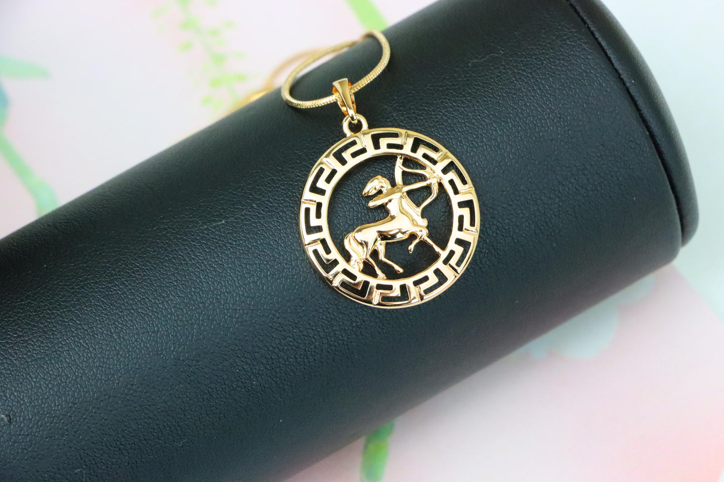 Sagittarius Zodiac Rose Gold Pendant in Gold Plated Brass, XPPT1336 (2132-7)