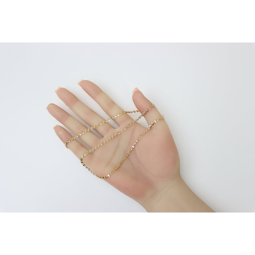 Shiny Rose Gold Chain Necklace with Bold Polished Oval Links, XPNL0192 (2020-2)
