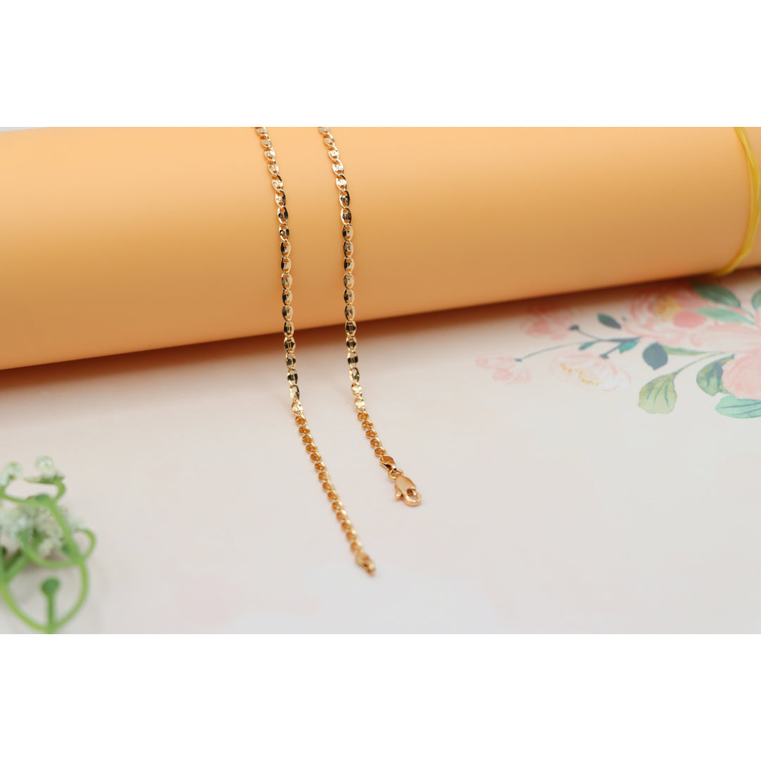Shiny Rose Gold Chain Necklace with Bold Polished Oval Links, XPNL0192 (2020-2)
