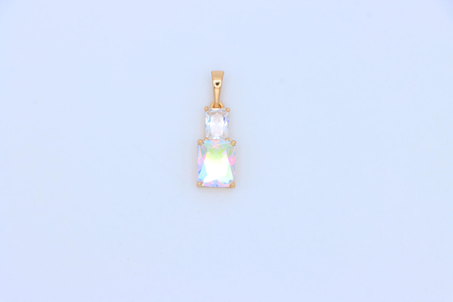 Radiant Rainbow Pendant with Gold-Plated Brass – Elegant Sparkle, XPPT1804 (2153-3)