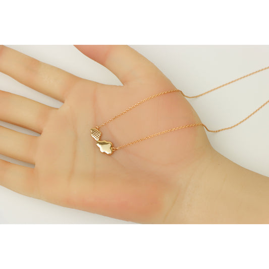 Minimalist Rose Gold Cloud Pendant Necklace, Adjustable Chain, XPNL0193 (2020-3)
