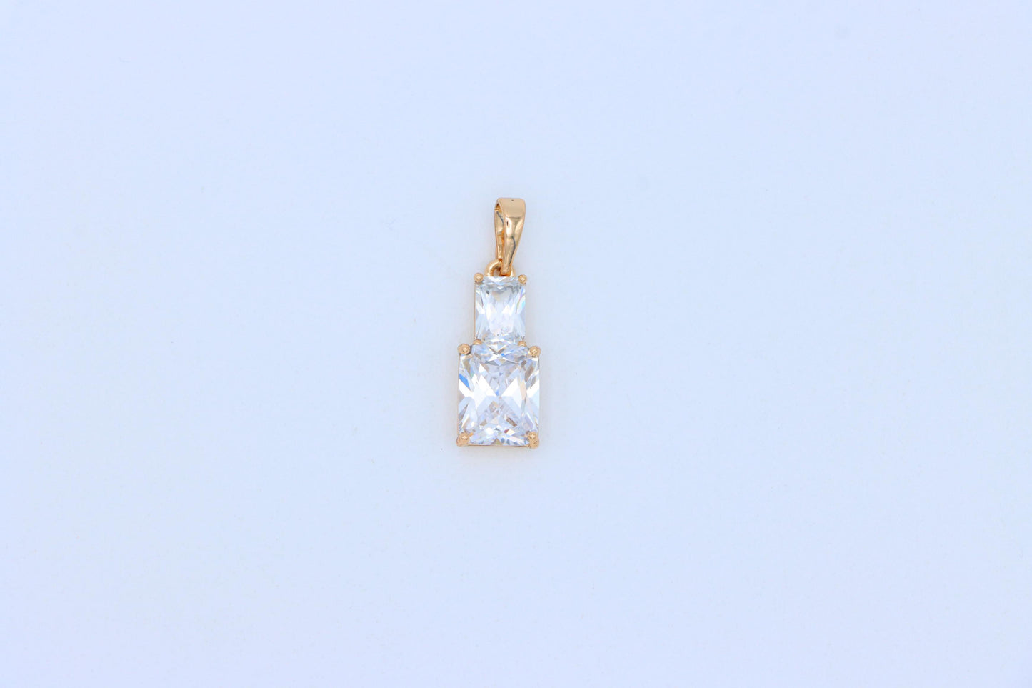 Elegant White Pendant with Sparkling Stones in Gold-Plated Finish, XPPT1805 (2153-3)