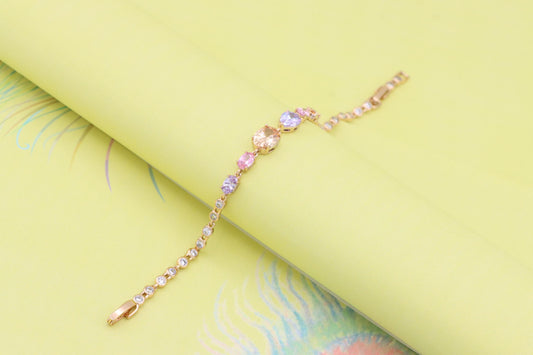 Elegant Multi-Color Crystal Rose Gold Bracelet for Women, XPBL1009 (2101-8)