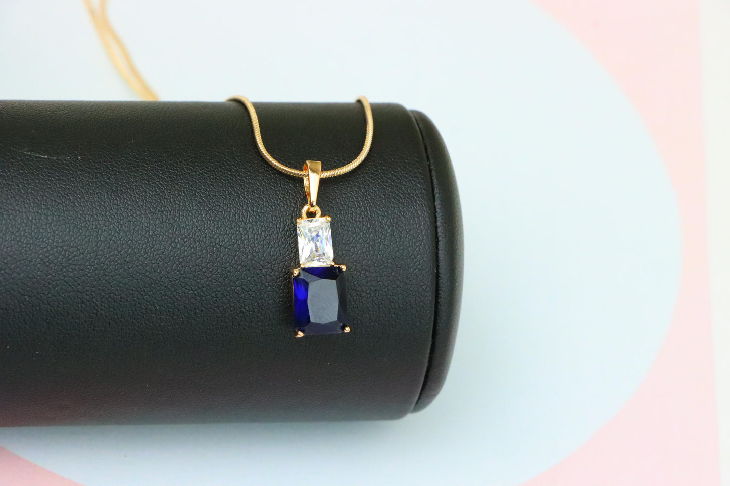 Royal Blue Pendant with Gold-Plated Finish – Elegant Sparkle Charm, XPPT1807 (2153-3)