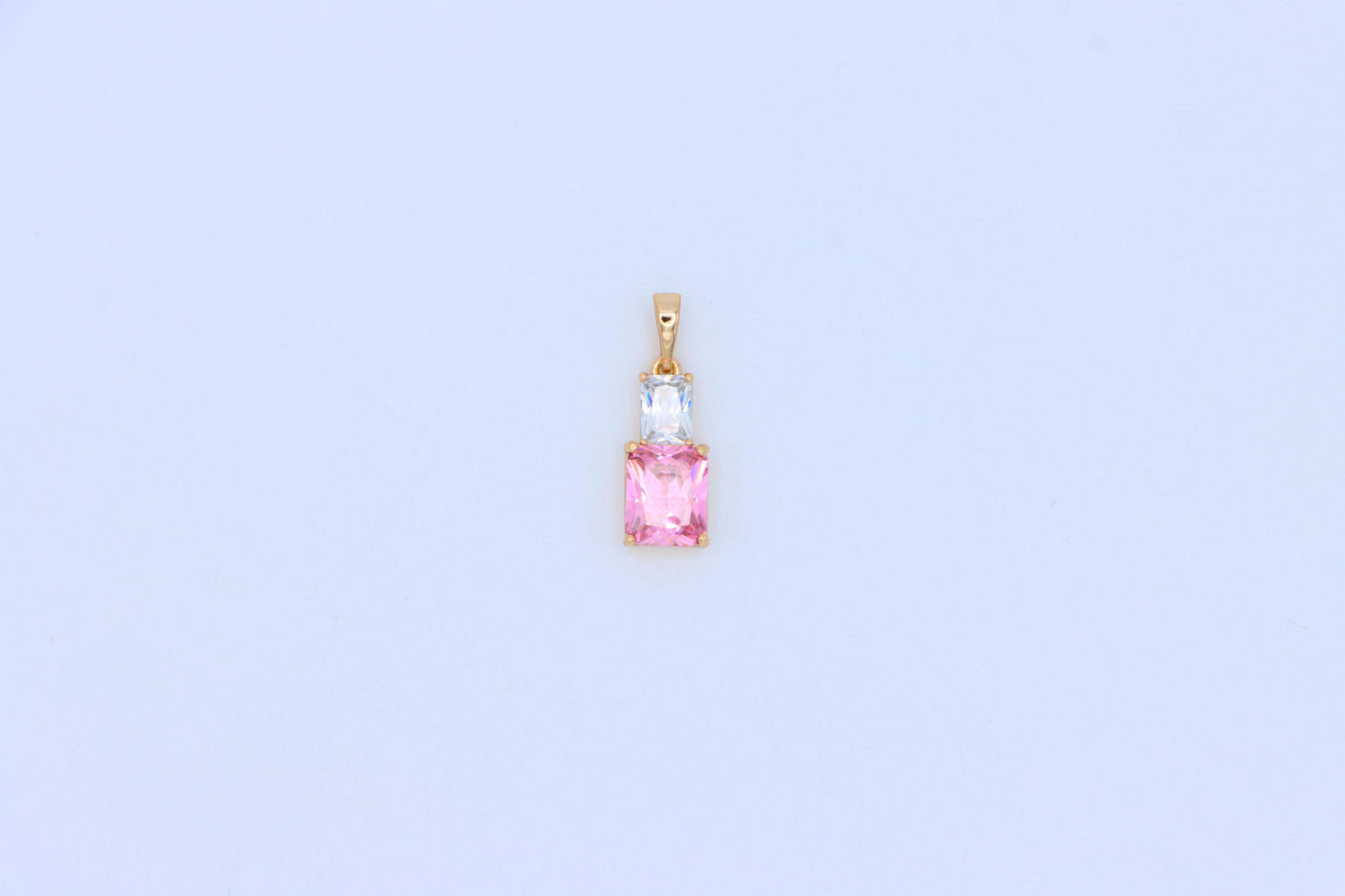 Chic Pink Pendant in Gold-Plated Brass – Feminine and Elegant Look, XPPT1808 (2153-3)