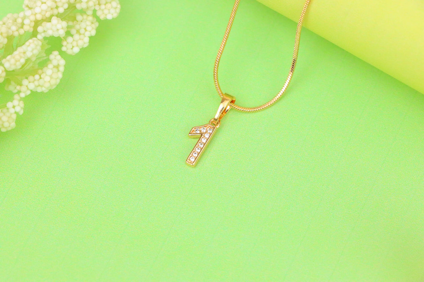 Rose Gold Number 1 Pendant with Crystals – 18K Gold Plated Charm, XPPT1341 (2032-8)