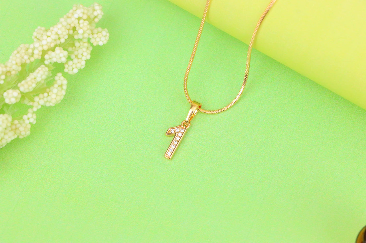 Rose Gold Number 1 Pendant with Crystals – 18K Gold Plated Charm, XPPT1341 (2032-8)