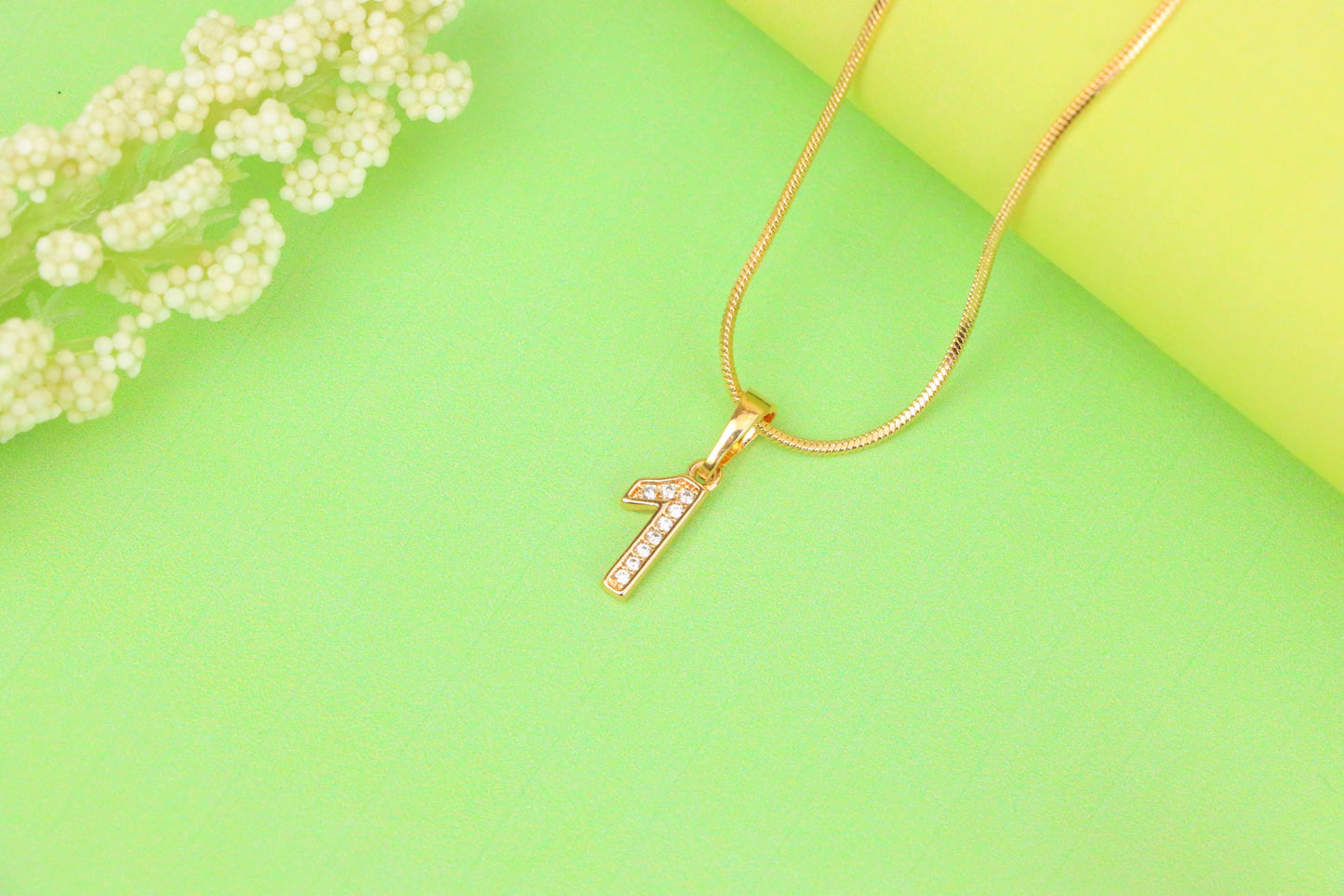 Rose Gold Number 1 Pendant with Crystals – 18K Gold Plated Charm, XPPT1341 (2032-8)