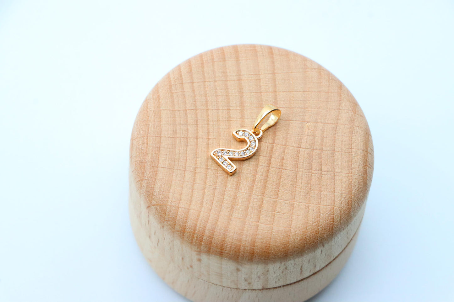Rose Gold Number 2 Pendant with Crystals – 18K Gold Plated Charm, XPPT1342 (2132-8)
