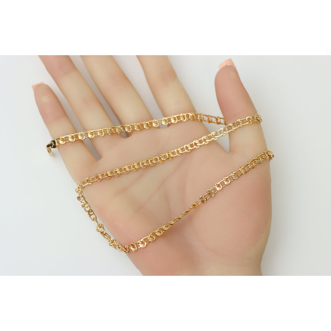 Elegant Rose Gold Link Chain Necklace Brass Base, XPNL0198 (2020-8)