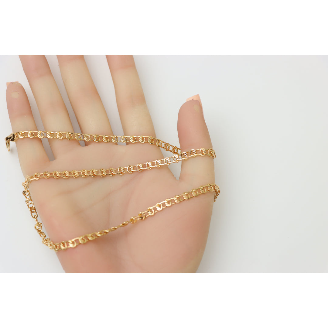 Elegant Rose Gold Link Chain Necklace Brass Base, XPNL0198 (2020-8)