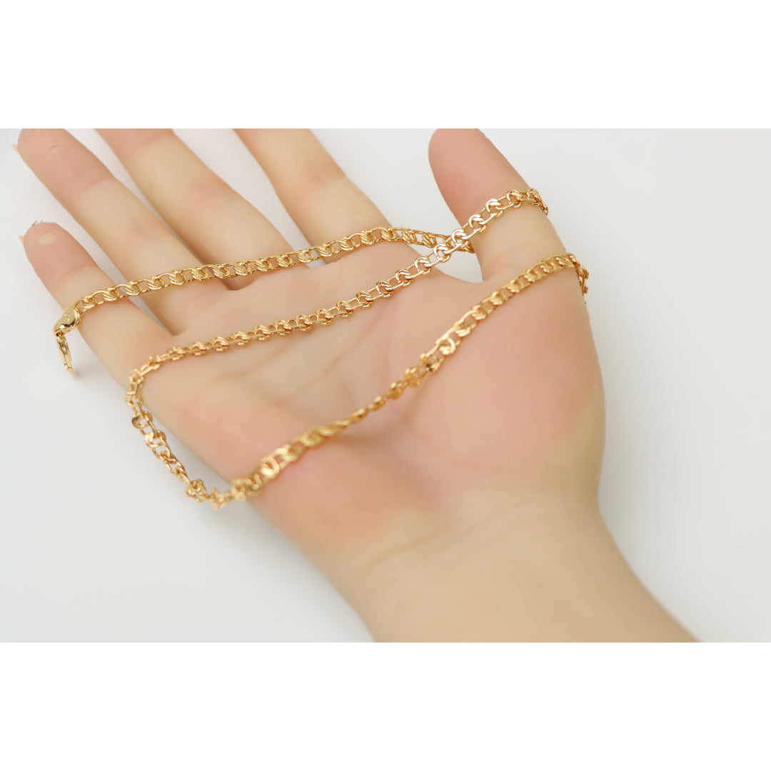 Elegant Rose Gold Link Chain Necklace Brass Base, XPNL0198 (2020-8)
