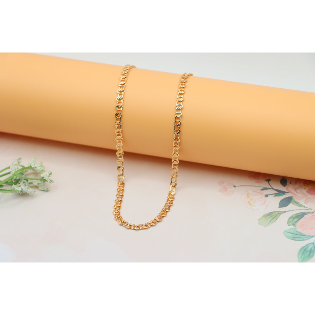 Elegant Rose Gold Link Chain Necklace Brass Base, XPNL0198 (2020-8)