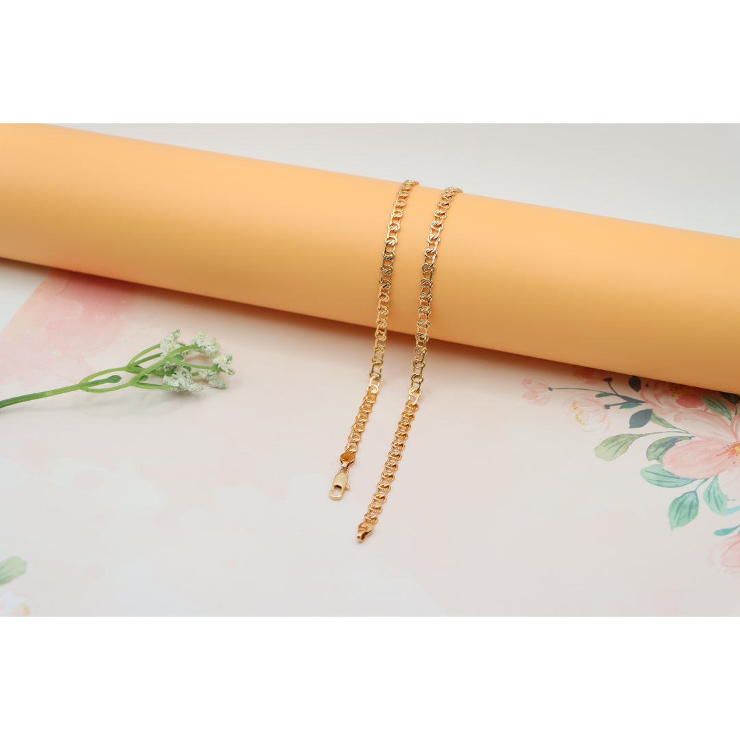 Elegant Rose Gold Link Chain Necklace Brass Base, XPNL0198 (2020-8)