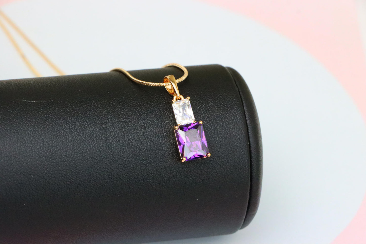 Elegant Purple Pendant with Gold-Plated Finish – Luxe & Vibrant Style, XPPT1810 (2153-3)