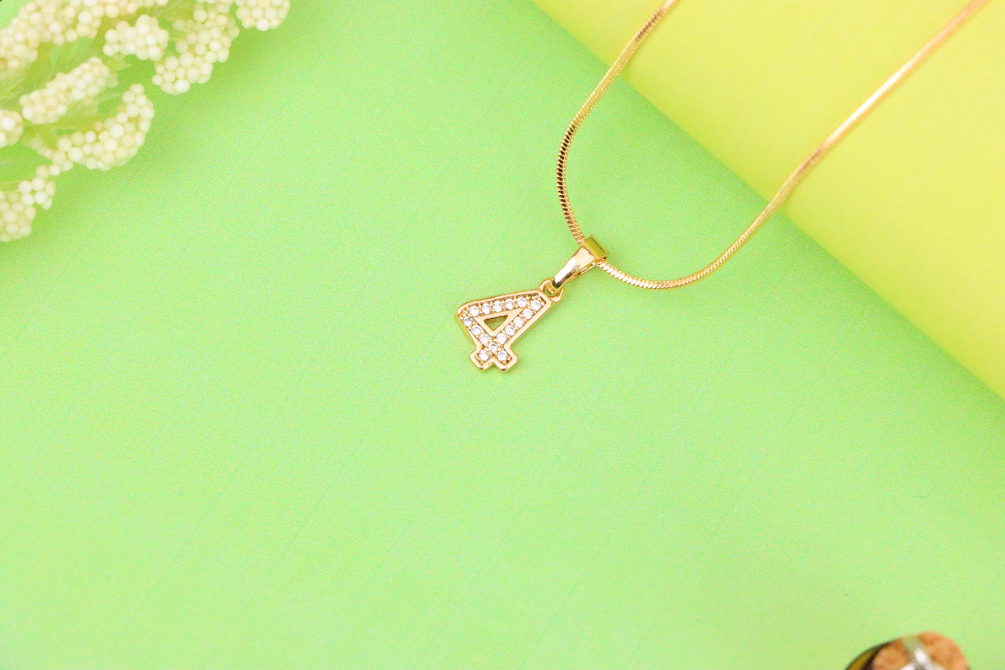 Rose Gold Number 4 Pendant with Crystals – 18K Gold Plated Charm, XPPT1344 (2132-8)