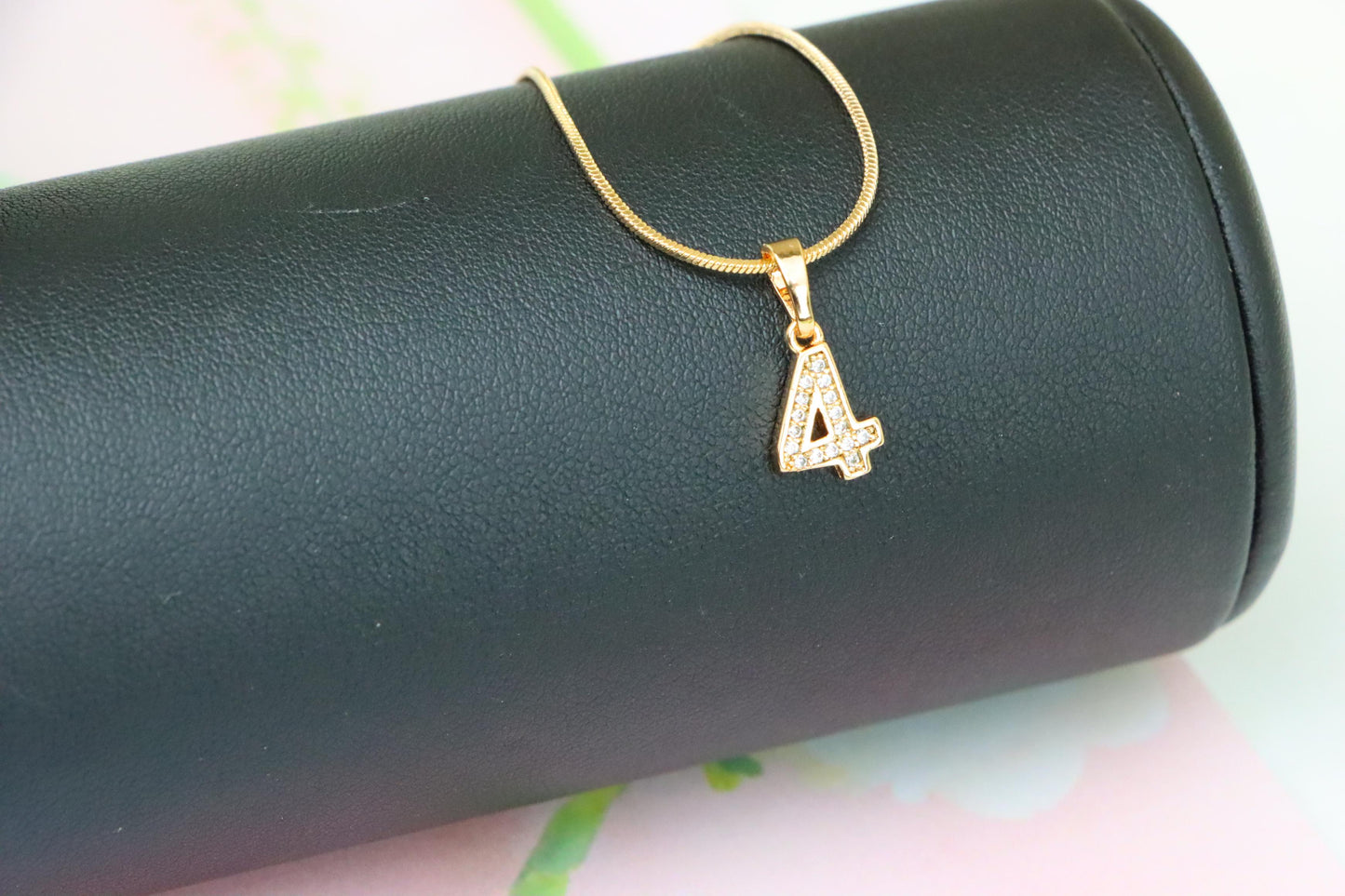 Rose Gold Number 4 Pendant with Crystals – 18K Gold Plated Charm, XPPT1344 (2132-8)