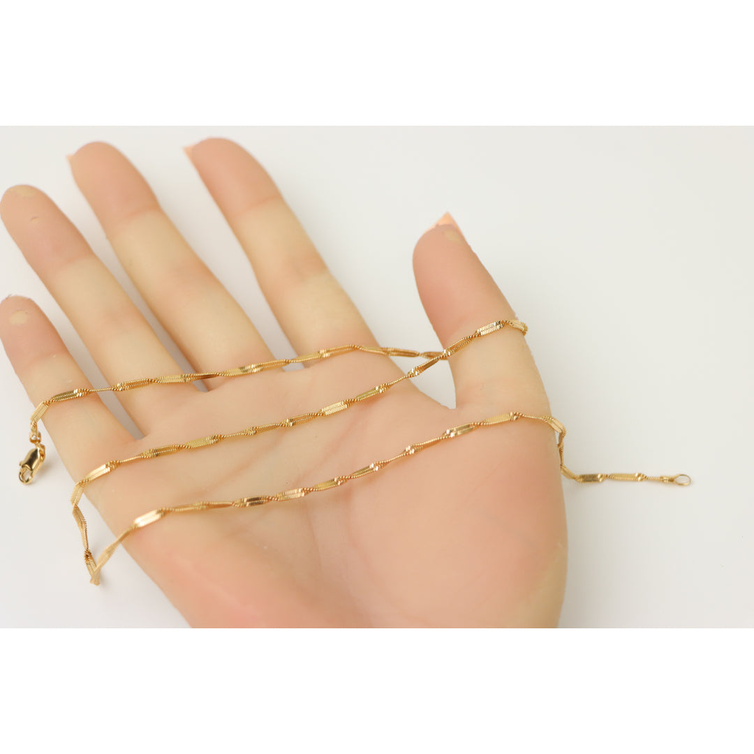 Elegant Rose Gold Plated Necklace with Textured Link Chain Design, XPNL0201 (2021-1)
