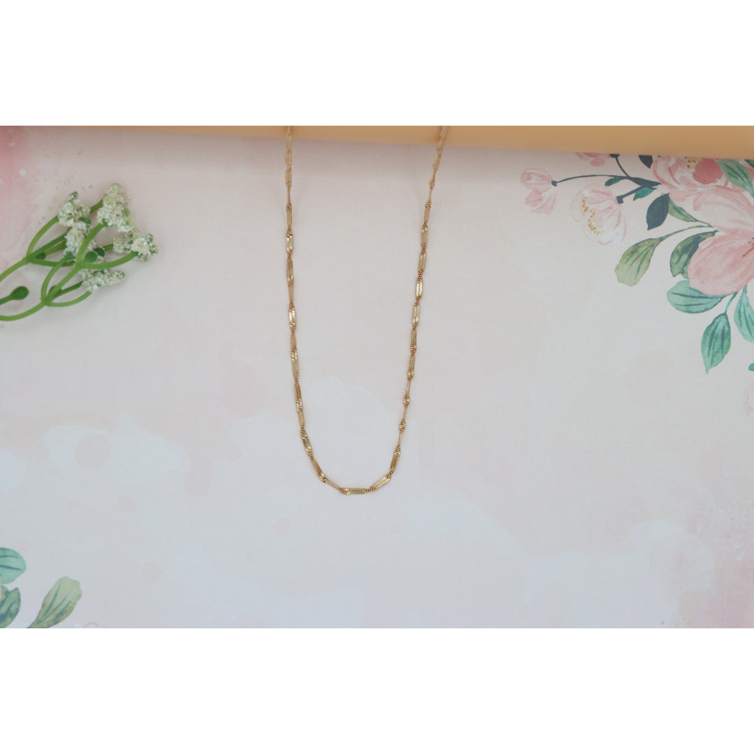 Elegant Rose Gold Plated Necklace with Textured Link Chain Design, XPNL0201 (2021-1)