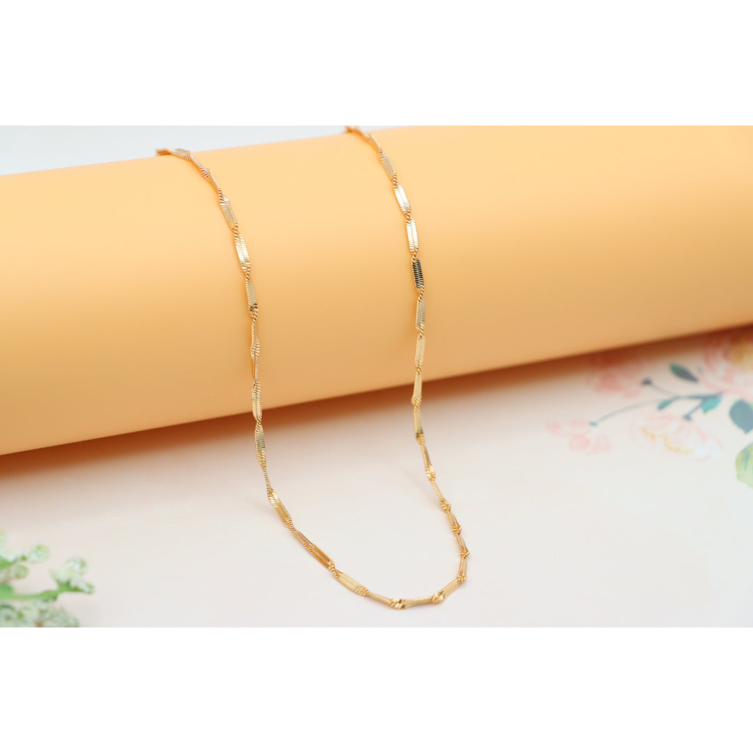 Elegant Rose Gold Plated Necklace with Textured Link Chain Design, XPNL0201 (2021-1)