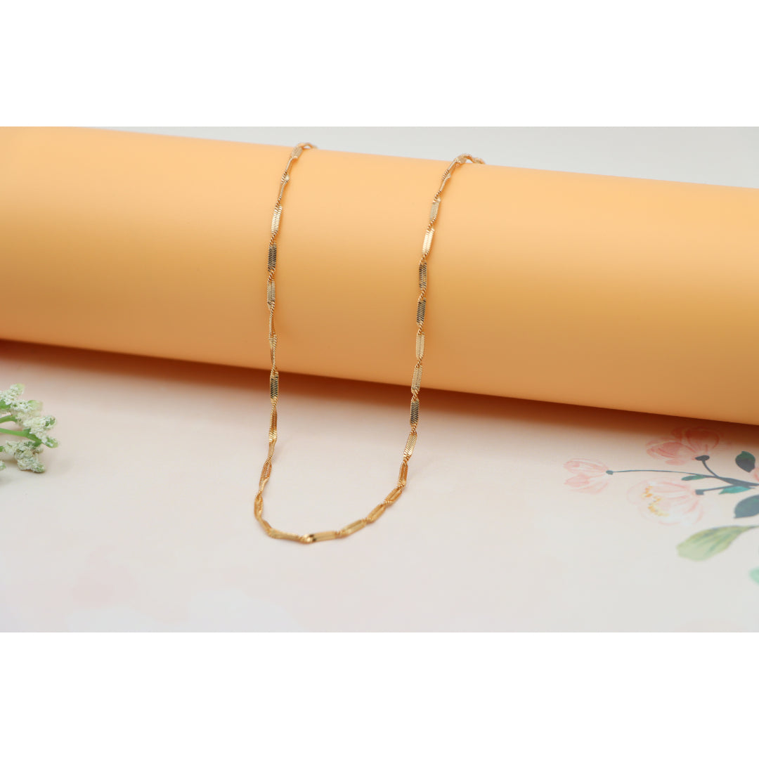 Elegant Rose Gold Plated Necklace with Textured Link Chain Design, XPNL0201 (2021-1)