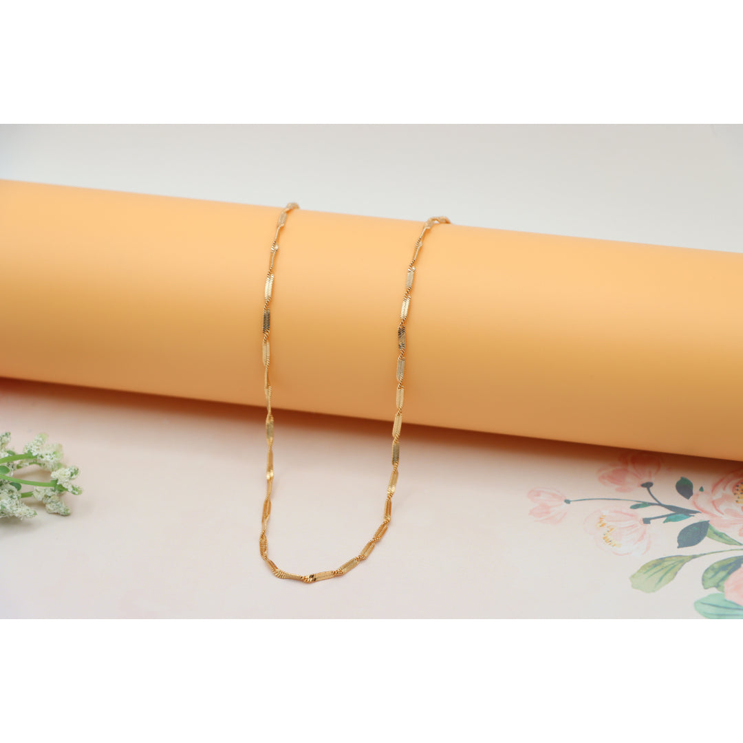 Elegant Rose Gold Plated Necklace with Textured Link Chain Design, XPNL0201 (2021-1)
