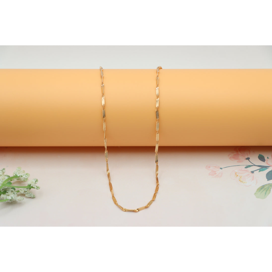 Elegant Rose Gold Plated Necklace with Textured Link Chain Design, XPNL0201 (2021-1)