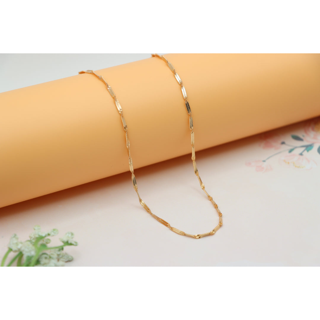 Elegant Rose Gold Plated Necklace with Textured Link Chain Design, XPNL0201 (2021-1)