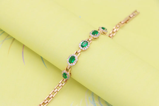 Elegant Rose Gold Evil Eye Bracelet in Gold Plated Brass, XPBL1014 (2102-3)