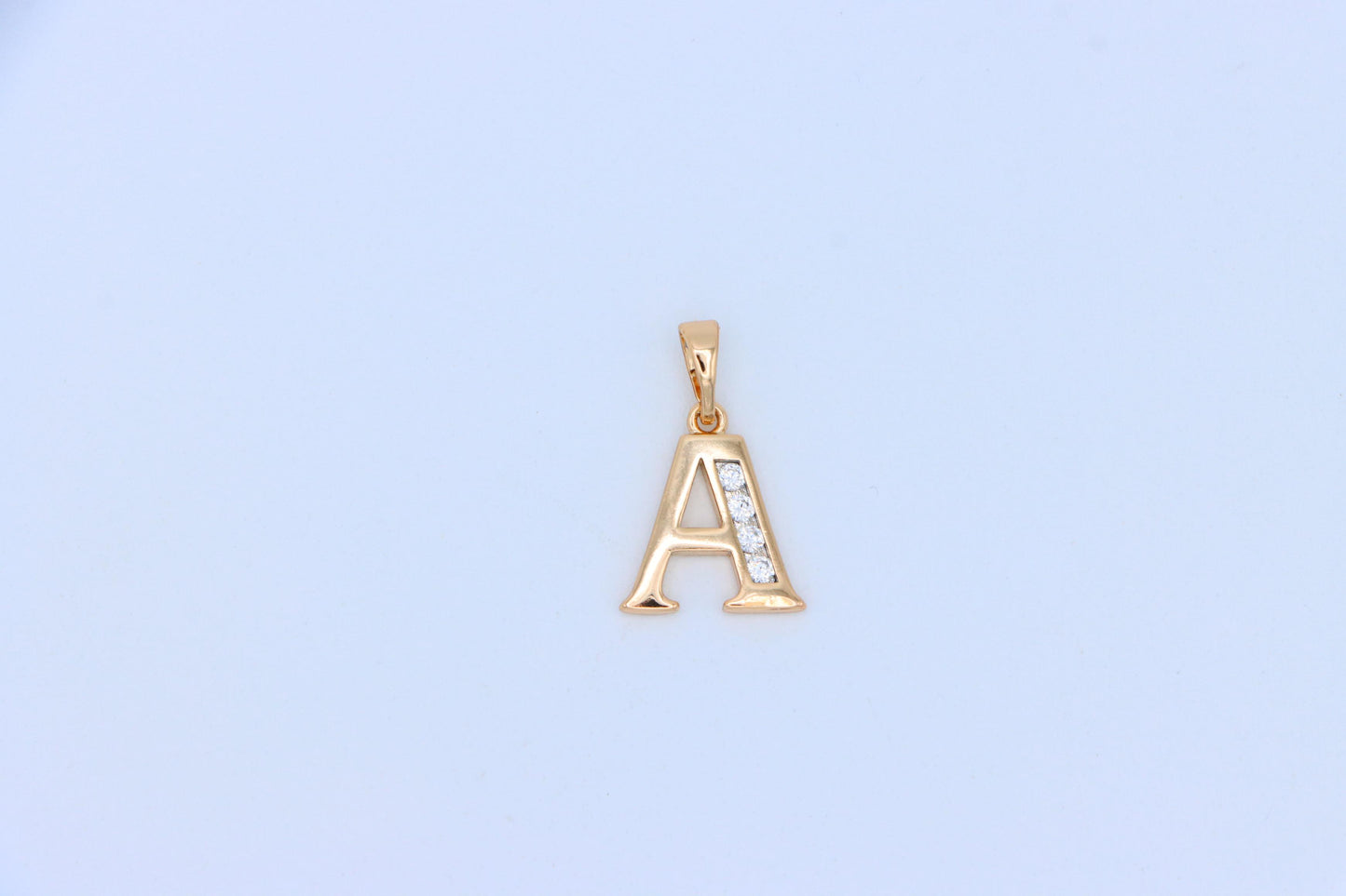 Rose Gold Letter A Pendant with Crystals – 18K Gold Plated Charm, XPPT1350 (2132-9)