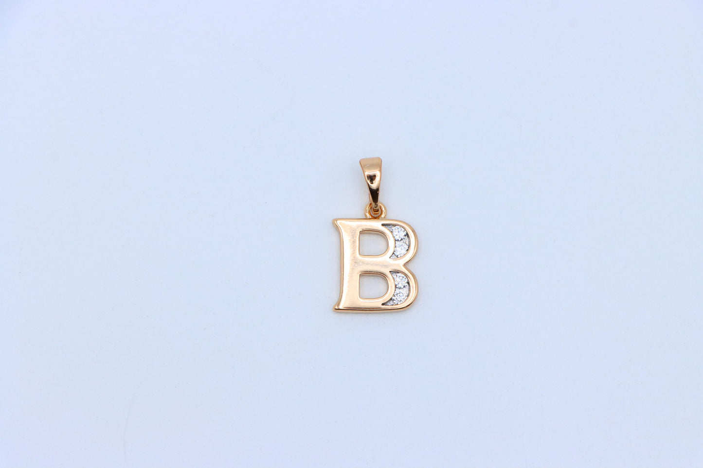 Rose Gold Letter B Pendant with Crystals – 18K Gold Plated Charm, XPPT1351 (2132-9)