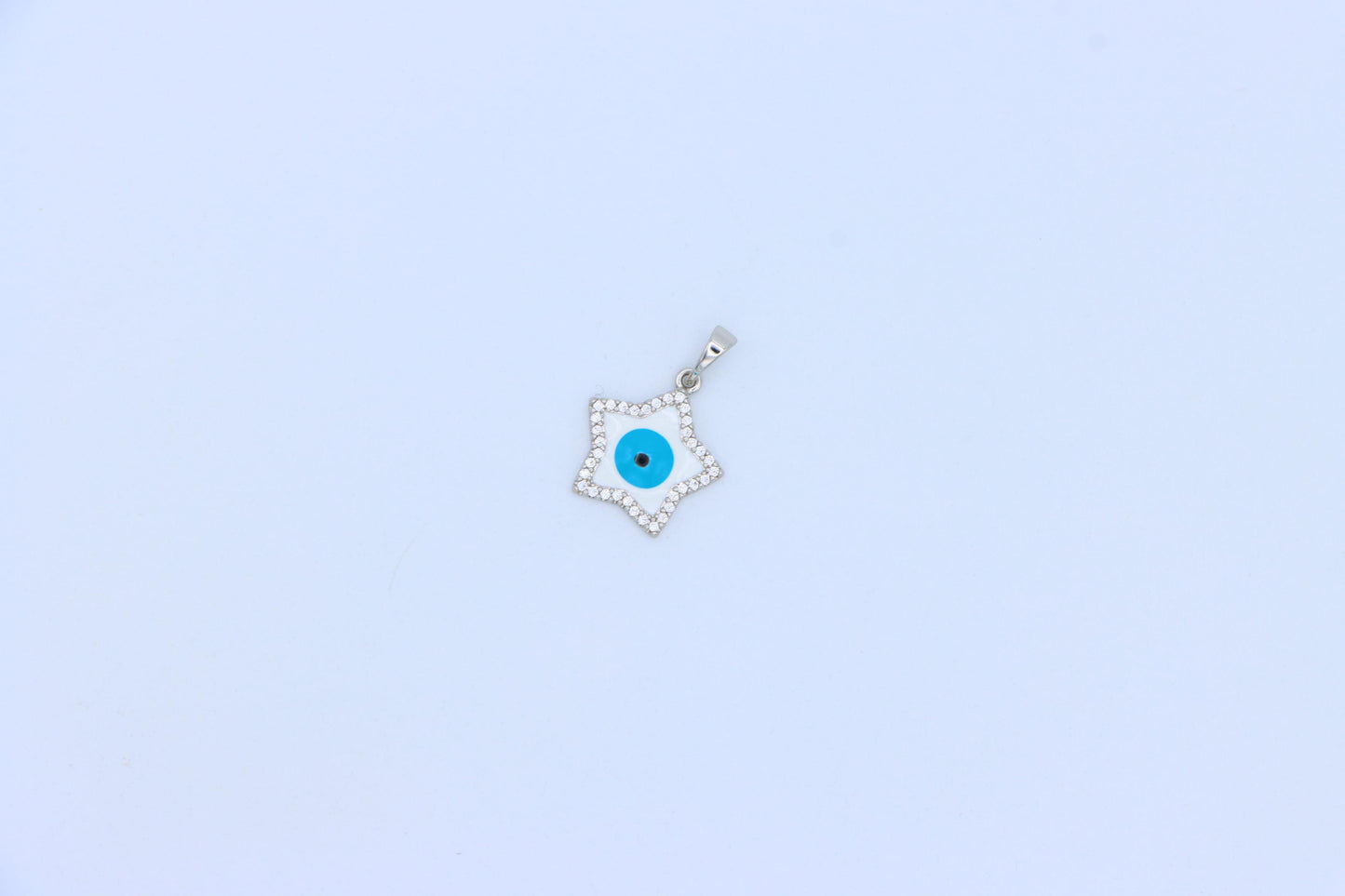 Star Evil Eye Pendant in Rose Gold Plated Brass with CZ Detailing, XPPT1820 (2153-8)