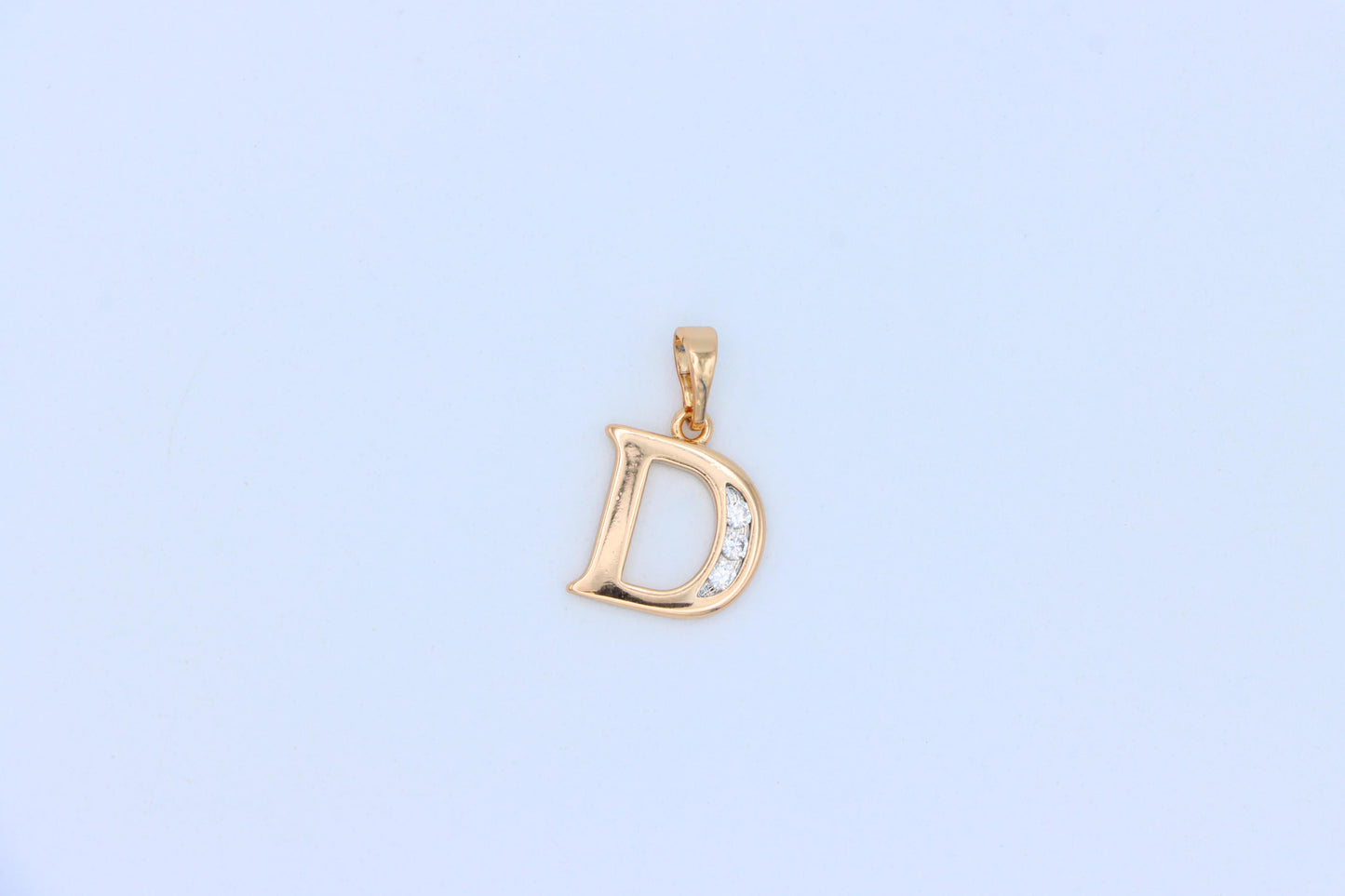 Rose Gold Letter D Pendant with Crystals – 18K Gold Plated Charm, XPPT1353 (2132-9)
