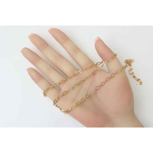 Oval Link Rose Gold Chain Necklace – Stylish 21.6 Inch Lightweight Design, XPNL0210 (2021-10)