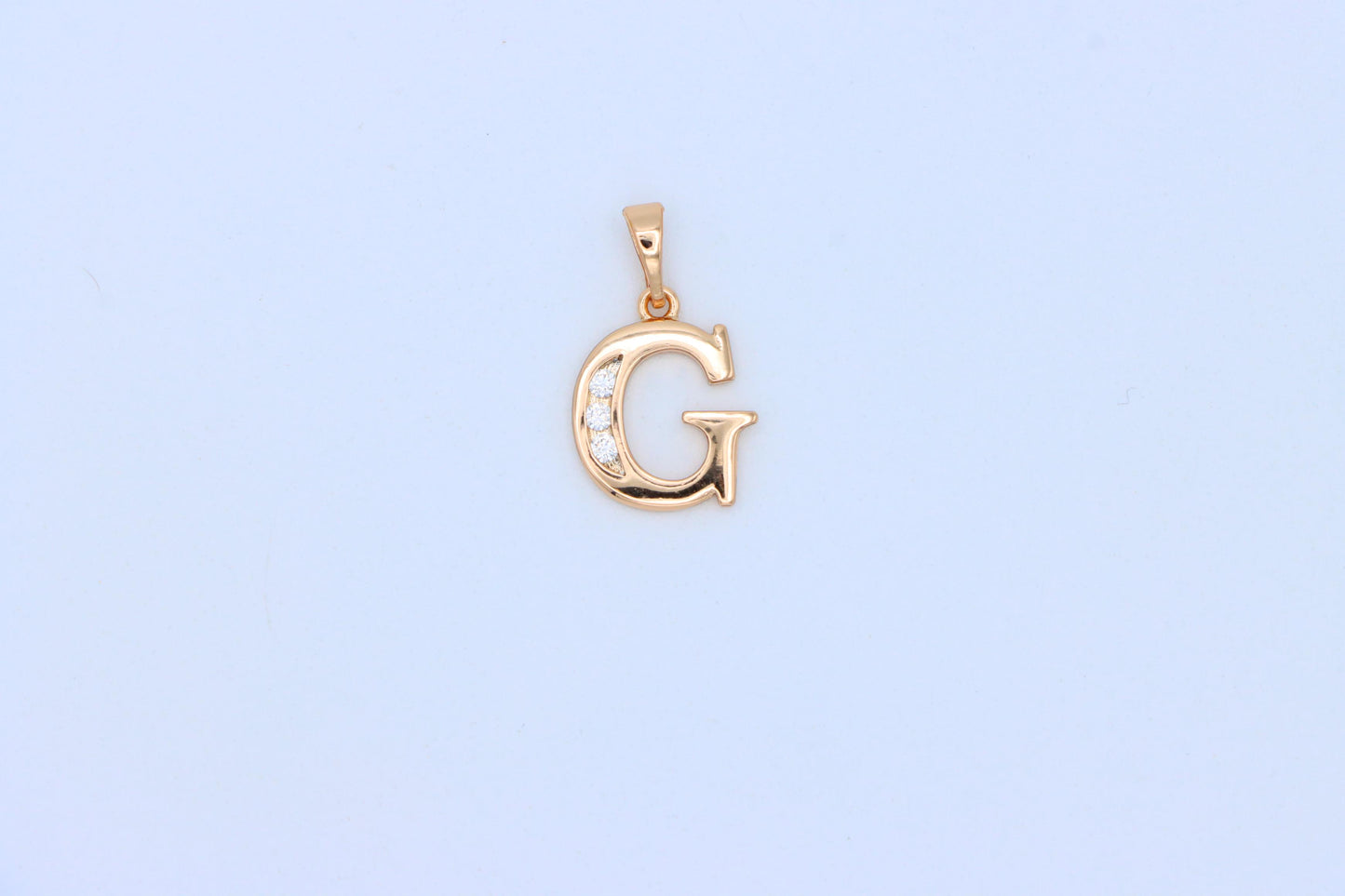 Rose Gold Letter G Pendant with Crystals – 18K Gold Plated Charm, XPPT1356 (2132-9)