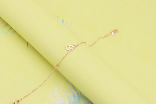 Rose Gold Chain Bracelet with 'B' Initial Charm and Adjustable Size, XPBL1022 (2103-1)