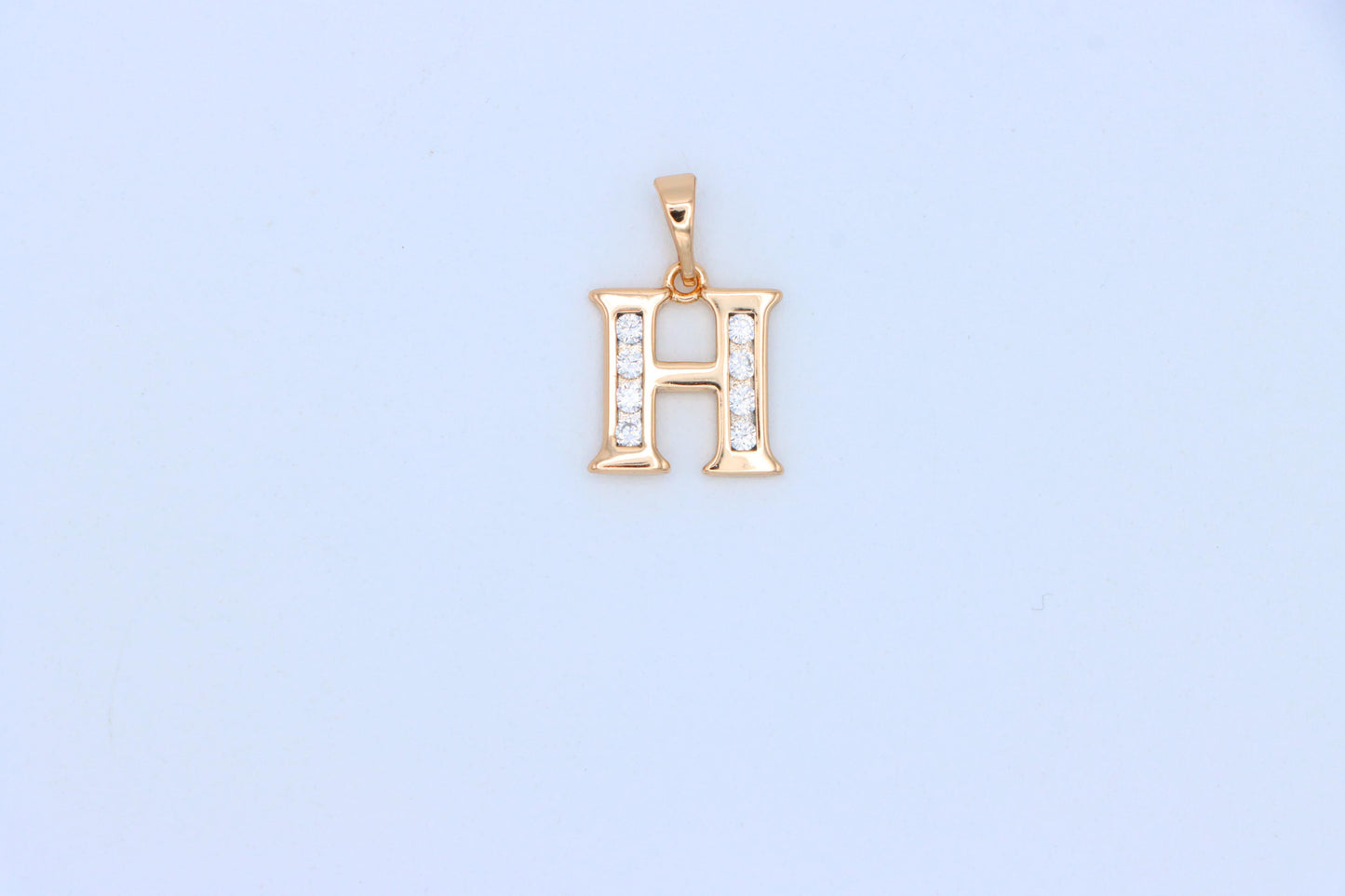 Rose Gold Letter H Pendant with Crystals – 18K Gold Plated Charm, XPPT1357 (2132-9)